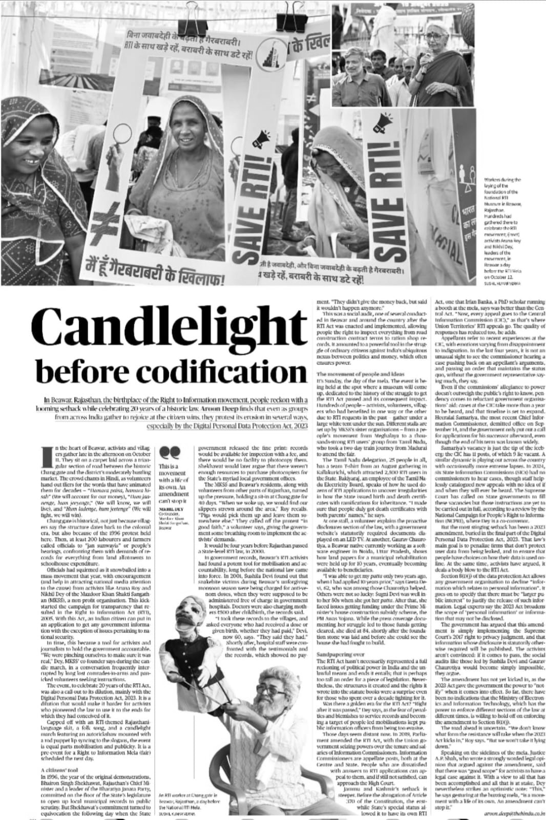 Nonviolent struggle led to RTI and MGNREGA