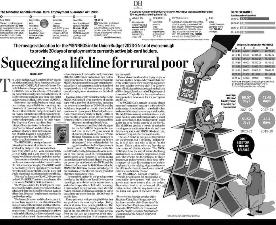 Squeezing a lifeline for rural poor – MGNREGA